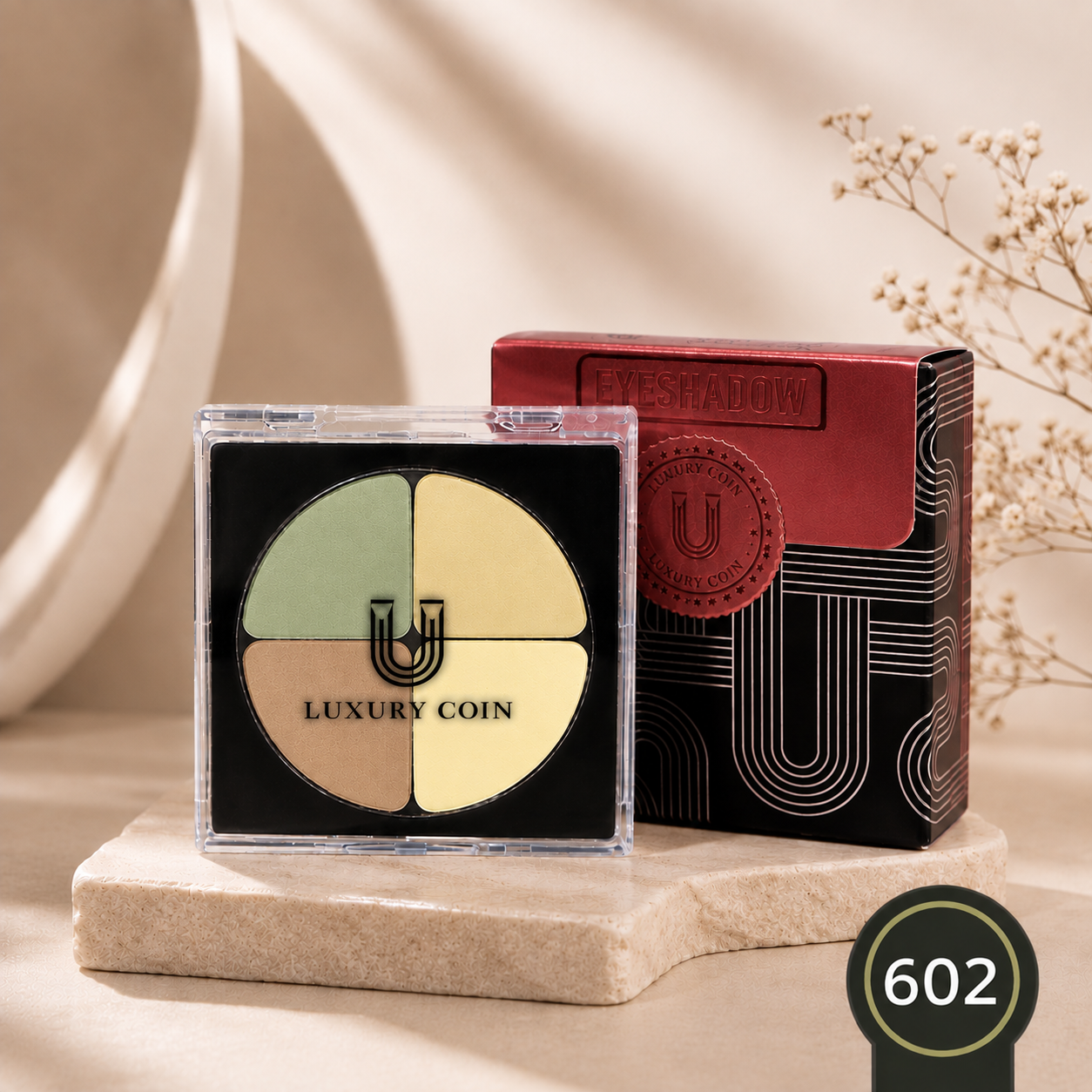 سایه چشم لاکچری کوین چهار رنگ کریستال 602