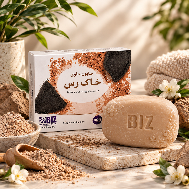 صابون خاک رس بیز دست و صورت پک ۳ عددی